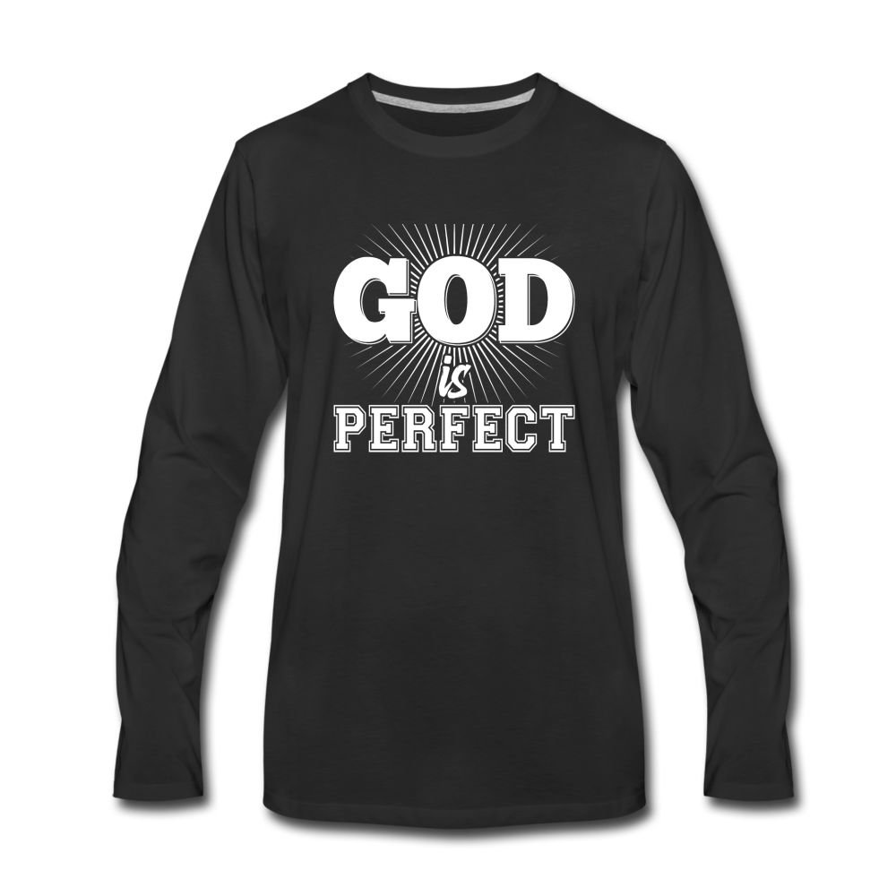 God is Perfect Men's Premium Long Sleeve T-Shirt - black