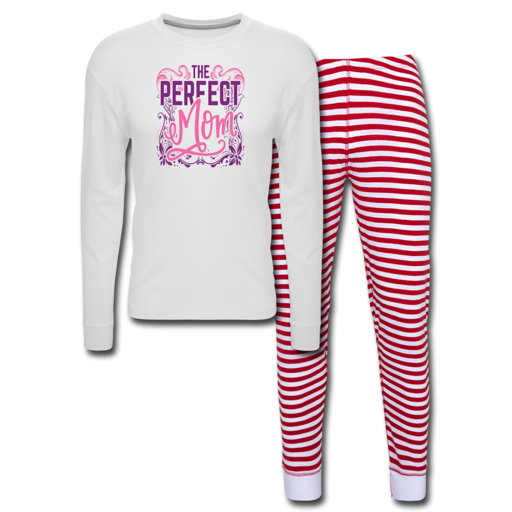 Perfect Mom Pajama Set - white/red stripe