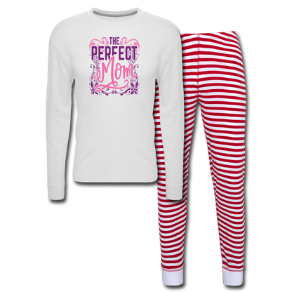 Perfect Mom Pajama Set - white/red stripe