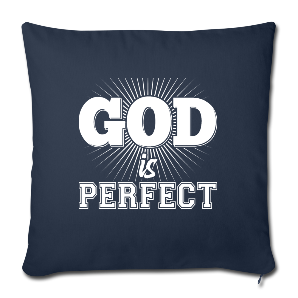 God is Perfect Throw Pillow Cover 18” x 18” - navy