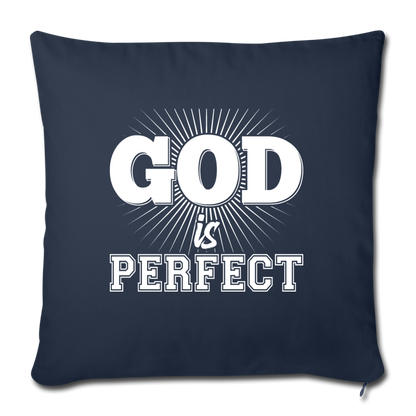 God is Perfect Throw Pillow Cover 18” x 18” - navy