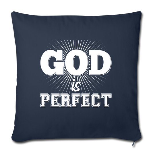 God is Perfect Throw Pillow Cover 18” x 18” - navy